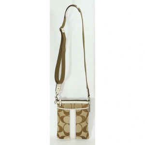 Coach Signature Canvas Crossbody 
Zip Top Closure